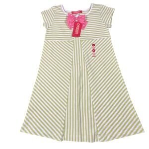 Gymboree Spring Fun Girl's 6 Green Striped Dress NWT